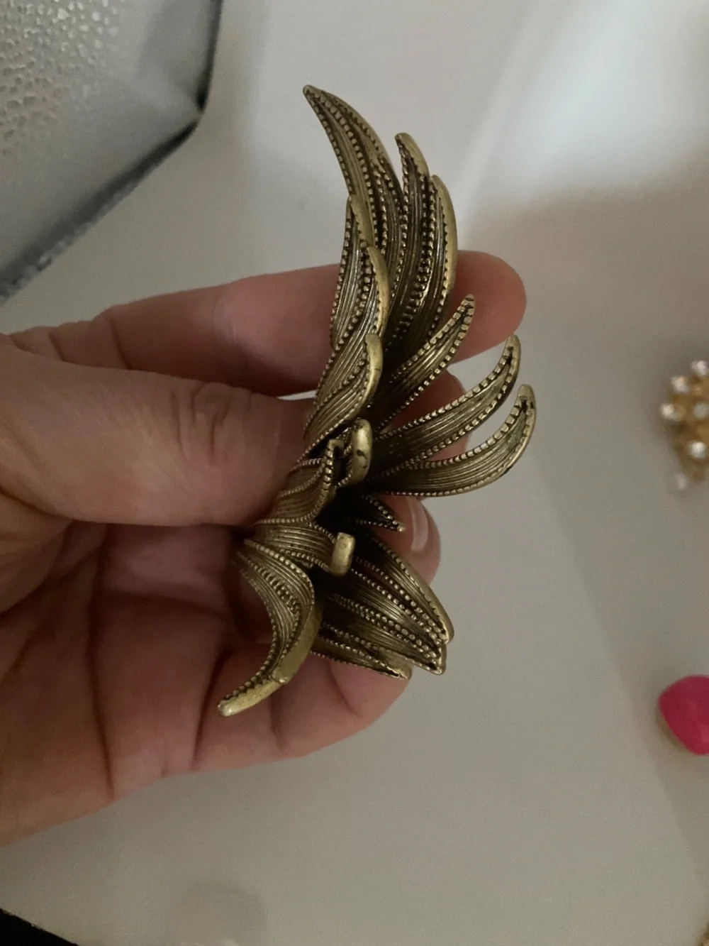 Vintage Boucher Gold Tone Leaf Brooch Designer Signed